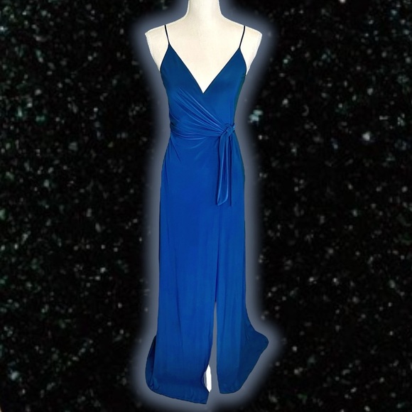 Misa Los Angeles ‘Veronika’ Wrap Style Maxi Dress in Navy Blue Size Small - Picture 3 of 14